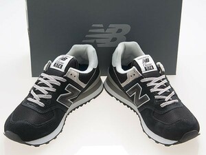 新品/NEW BALANCE/ニューバランス/ML574EVB/メンズ/BLACK/ブラック/黒/ECOGREENスエード/ワイズＤ/27.0cm