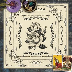  tarot Cross ( rose * moon * plant ) white divination for . cloth Ora kru card mat 