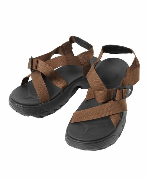 ☆送料無料 メイMEI サンダル ブラウン 28 NYLON TAPE SANDAL ストラップ MEI-SDM-210004 スリッパ スリッポン アウトドア レジャー GT