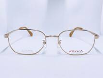 5B-22 メガネ メガネフレーム 眼鏡 RONSON ロンソン ブランド チタン 軽量 17g フルリム 金属 メンズ 男性 女性 レディース シンプル 金色_画像2