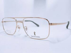 2B-29 メガネ メガネフレーム 眼鏡 Roberta di Camerino ブランド チタン 軽量 15g フルリム メンズ 男性 女性 レディース シンプル 金色