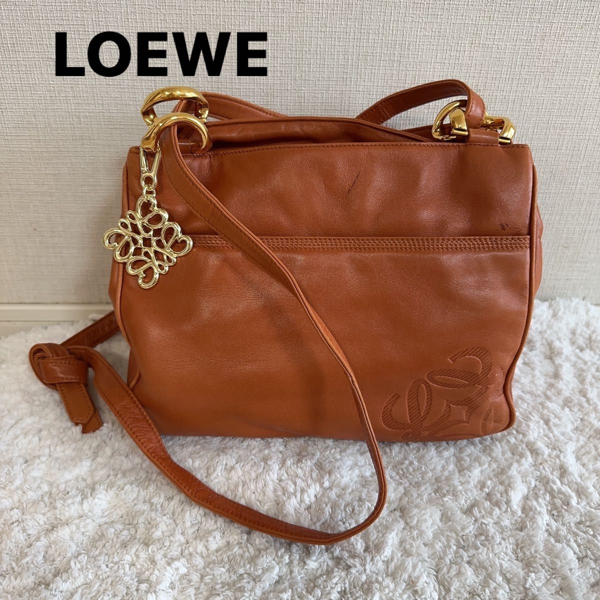 LOEWE ロエベ アナグラム レザー ショルダーバッグ オールド