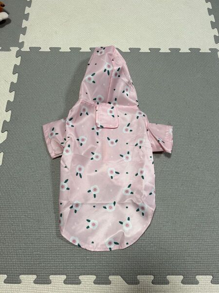 ☆未使用☆ 犬 ペット レインコート カッパ M ピンク 花柄