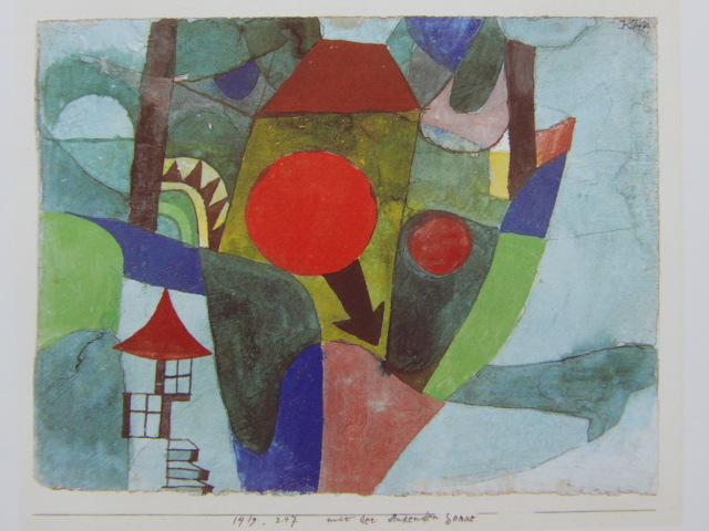 パウル･クレー, Paul Klee, 【日没の風景】, 希少な画集画, 状態良好, 新品額装付 送料無料, 海外画家, 絵画, 油彩, 抽象画