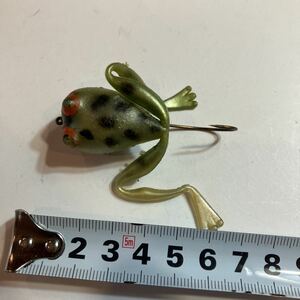  rare article frog Soft Lure green ③ Old lure Vintage beautiful goods unused name unknown 