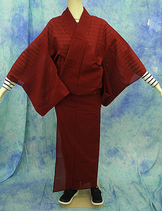 （117）絽　夏の着物　夏用　夏　正絹　SILK 　中古　pre-owned　色無地　Japanese Kimono for Summer　151cm　59inch
