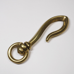  rotary fishhook belt hook key holder brass purity made ( Gold brass ) harness worker atelier 