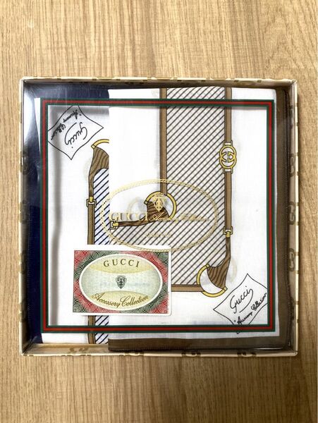 【2枚セット】GUCCI Accessory Collection ハンカチ チーフ グッチ ヴィンテージ 紙タグあり