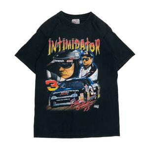 【M】USA 古着 90s USA製 Chase チェイス NASCAR デイルアーンハート Dale Earnhardt 大判プリント 90年代 Tシャツ ブラック