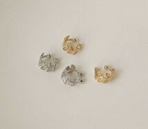 葉っぱ柄 リーフ イヤーカフ ★ 耳に挟む イヤリング ジュエリー クリップ ノンホールピアス アクセサリー 片耳用 金 a2_画像10