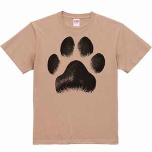 犬の肉球/半袖Ｔシャツ/メンズL/コーラルベージュ・新品・メール便 送料無料