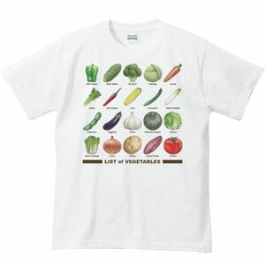 野菜のリスト/半袖Ｔシャツ/メンズL(アウトレット)/白・新品・メール便 送料無料