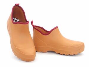 ショートレインブーツ カルサーワン L 4 オレンジ Sサイズ(23.0cm) 超軽量 雨靴 防水靴 農作業靴
