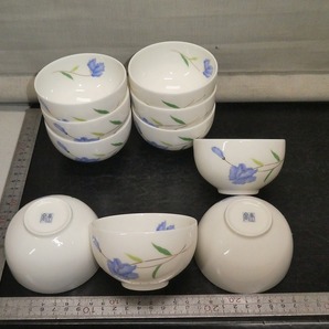 ●真山窯 金彩 花柄 煎茶揃 9客セット ② 汲出し湯呑 茶器 湯飲み お茶のみ茶碗 来客用 おもてなし 会社 会合 和食器●の画像2