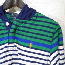 A669 ◇ POLO RALPH LAUREN | ポロラルフローレン　フード付きシャツ　紺　中古　サイズＬ(１４-１６)_画像5