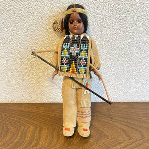 (AD) Deerfoot and Brown Eagle, Indian Doll 人形 インディアン ネイティブアメリカン 女の子 アンティーク ドール Vintage 中古 Junk