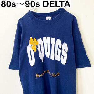 USA製　80s～90s DELTA プリント　Tシャツ　古着　ヴィンテージ