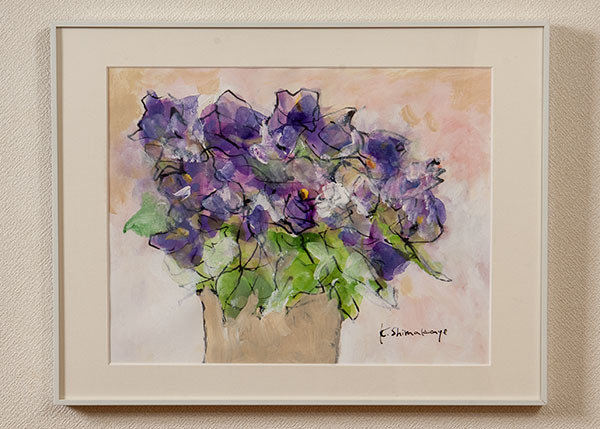 [Vente de liquidation] Travail acrylique fleur violette sma7286, Ouvrages d'art, Peinture, acrylique, Entaille