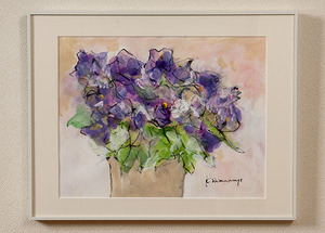 Art hand Auction 【整理販売】紫の花 アクリル作品 sma7286, 美術品, 絵画, アクリル, ガッシュ