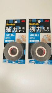 【未開封未使用品2個セット】3M スコッチ 強力両面テープ 凸凹面用 19mm×1.5m KH-19R