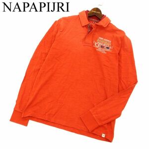 NAPAPIJRI ナパピリ 通年 長袖 ロゴ刺繍★ ポロシャツ Sz.L　メンズ　C3T06417_7#C