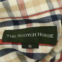 THE SCOTCH HOUSE スコッチハウス 春夏 ロゴ刺繍★ 麻混 リネン混 半袖 ボタンダウン チェック シャツ Sz.S　メンズ　C3T06598_7#A_画像6