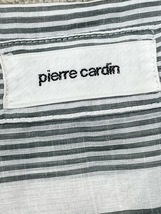 (I07046) ピエールカルダン pierre cardin マルチボーダー スキッパーカラープリーツチュニックブラウス 38 グレー系_画像2