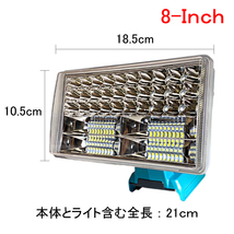 (A) フラッドライト (L) LED Makita マキタ バッテリー 互換 LED 14.4V 18V ライト 3300ルーメン フラッシュ 作業灯 USB キャンプ_画像3