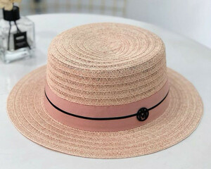 Шляпа Cancan / Розовая ★соломенная шляпа с защитой от ультрафиолета Соломенная шляпа ★ Курорт / Море / Путешествия
