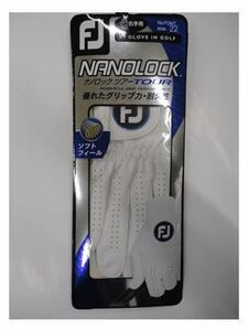 ■FJ NANOLOCK TOUR 20 フットジョイ ナノロックツアー合皮メンズ 右手グローブ【WH/22cm】《優れたグリップ力・耐久性》