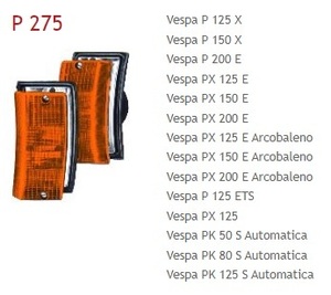 Flli BOSATA неоригинальный P275 указатель поворота ( Assy ) Vespa P/PX левый правый передний оранжевый (24647)