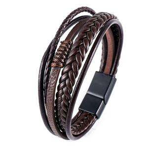  breath red leather magnet Brown original leather PU knitting 