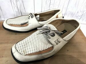 激レア・HARDY AMIES/ハーディエイミス　デッキシューズ　約26-26.5センチ　ベージュ系　大人靴