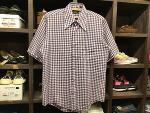 70'S TOWN CRAFT CHECK SHIRT JC PENNEY SIZE M タウン クラフト チェック 半袖 シャツ ジェーシー ペニー ヴィンテージ ギンガム