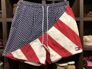 90'S TOMMY HILFIGER SWIM SHORTS SIZE L トミー ヒルフィガー スイム ショーツ 短パン 星条旗