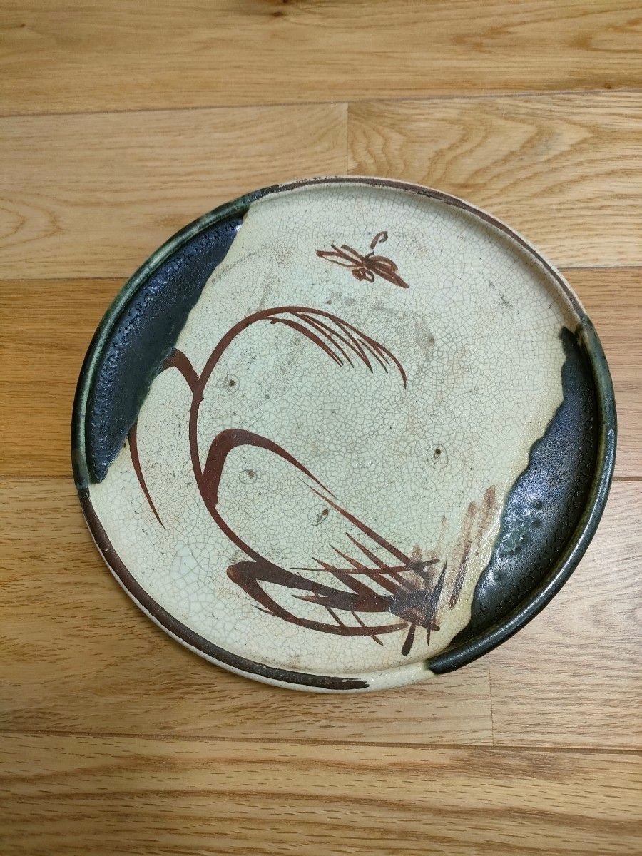 織部焼 鉄絵葦紋 徳利2本&猪口5客 酒器揃え|フリマ