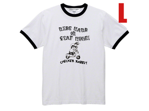 CHECKER RABBIT Ringer T-shirt L/リンガーtシャツtrimトリムtee鉄スクーターシルパーピジョンジュリオジョルノクレアスクーピーベスパmods