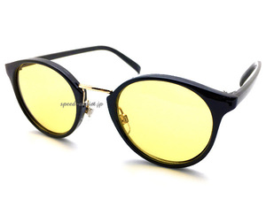 GOLD BRIDGE BOSTON SUNGLASS BLACK × LIGHT YELLOW/ゴールドブリッジボストンサングラスライトイエローカラーレンズボスリントンフレーム