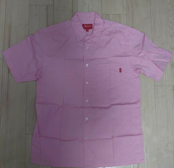 Supreme OXFORD SHIRT 半袖シャツ オックスフォード 半袖 ピンク S Small 中古美品