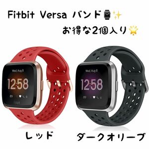 Fitbit Versa/Lite/SE バンド ベルト交換バンド レッド ブラック