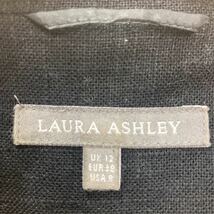 233 ローラアシュレイ　LAURA ASHLEY リネンレーヨン 2Bジャケット 麻 サイズ38 ブラック 黒 レディース フォーマル カジュアル 30712AD_画像4