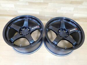 13-656◆美品!!鍛造★NISMO★ニスモ LM-GT４★18in9.5J+12 2本★スカイライン GT-R BCNR33 BNR32◆マシニングロゴ