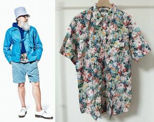 18SS Engineered Garments エンジニアードガーメンツ Pop Over BD Shirt Floral Sheeting プルオーバー 半袖シャツ L 花柄