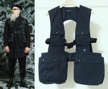 Engineered Garments エンジニアードガーメンツ Shooting Vest Nyco Ripstop シューティング ベスト S 紺_画像1