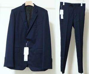 22AW JOHN LAWRENCE SULLIVAN ジョンローレンスサリバン 2Bジャケット パンツ セットアップ スーツ 46/46 紺 ★定価13.2万円★