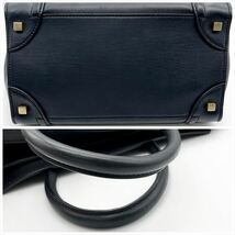 【美品】CELINE　セリーヌ　ラゲージ　ミニショッパー　ハンドバッグ　トート　A4収納可能　ダークネイビー 　L338_画像5