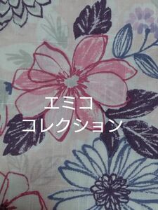 エミココレクション♪ ウエアに素敵♪スラブ花柄(ピンク)　長さ約1.5М　巾約110cm はぎれ