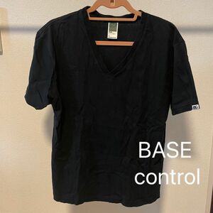 美品　base control ベースコントロール　Tシャツ　無地　Vネック 黒
