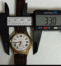 希少モデル 手巻き 稼働品 ロンジン メンズ腕時計 白色ローマ数字文字盤 オリジナル革ベルト _画像9