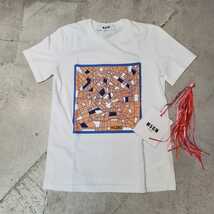 新品 国内正規 2017 MSGM エムエスジーエム Tシャツ プリント 半袖 Tee ホワイト サイズ XS_画像1